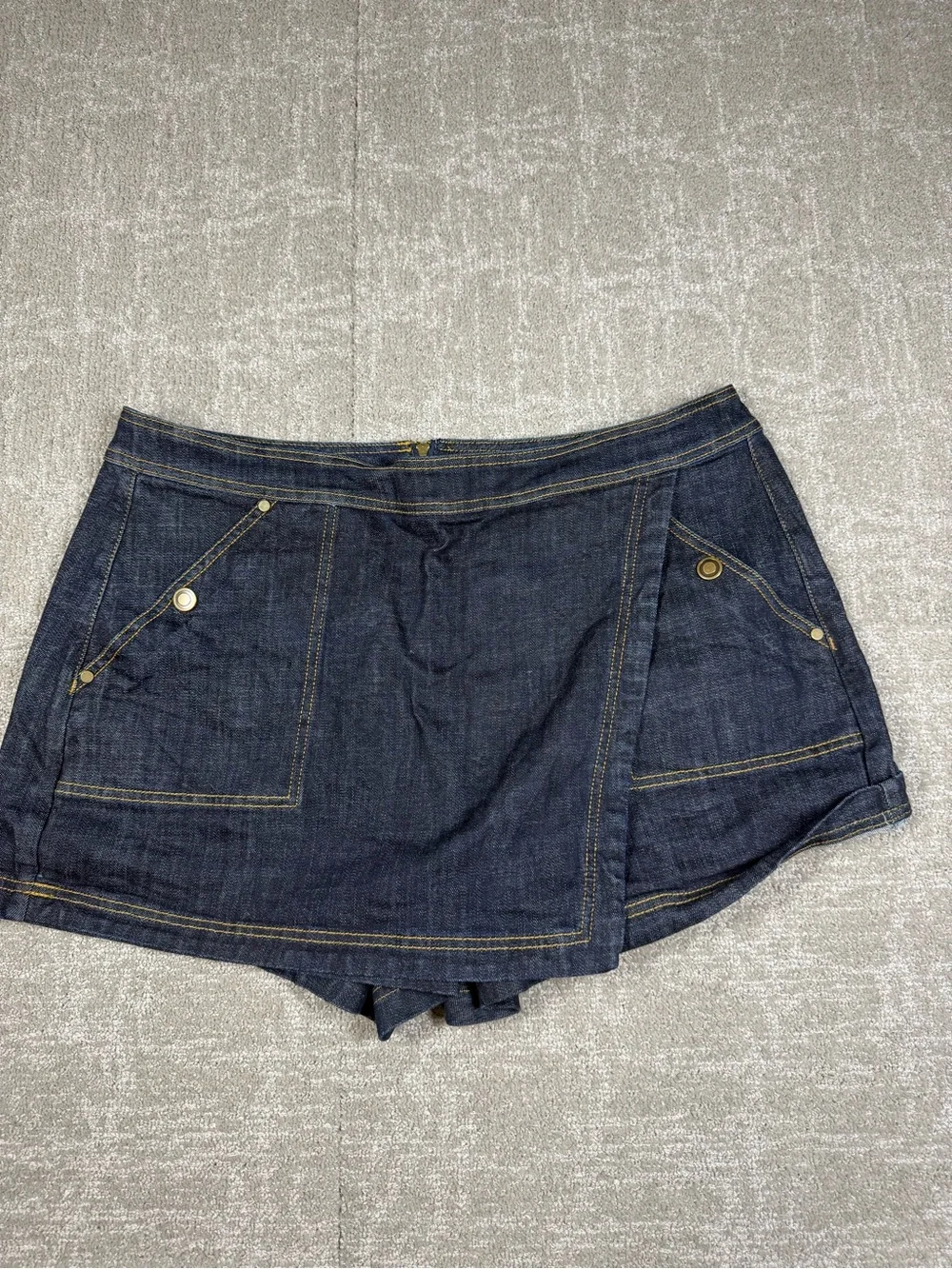 Cabi Monoco Blue Denim Skort Women Size 14